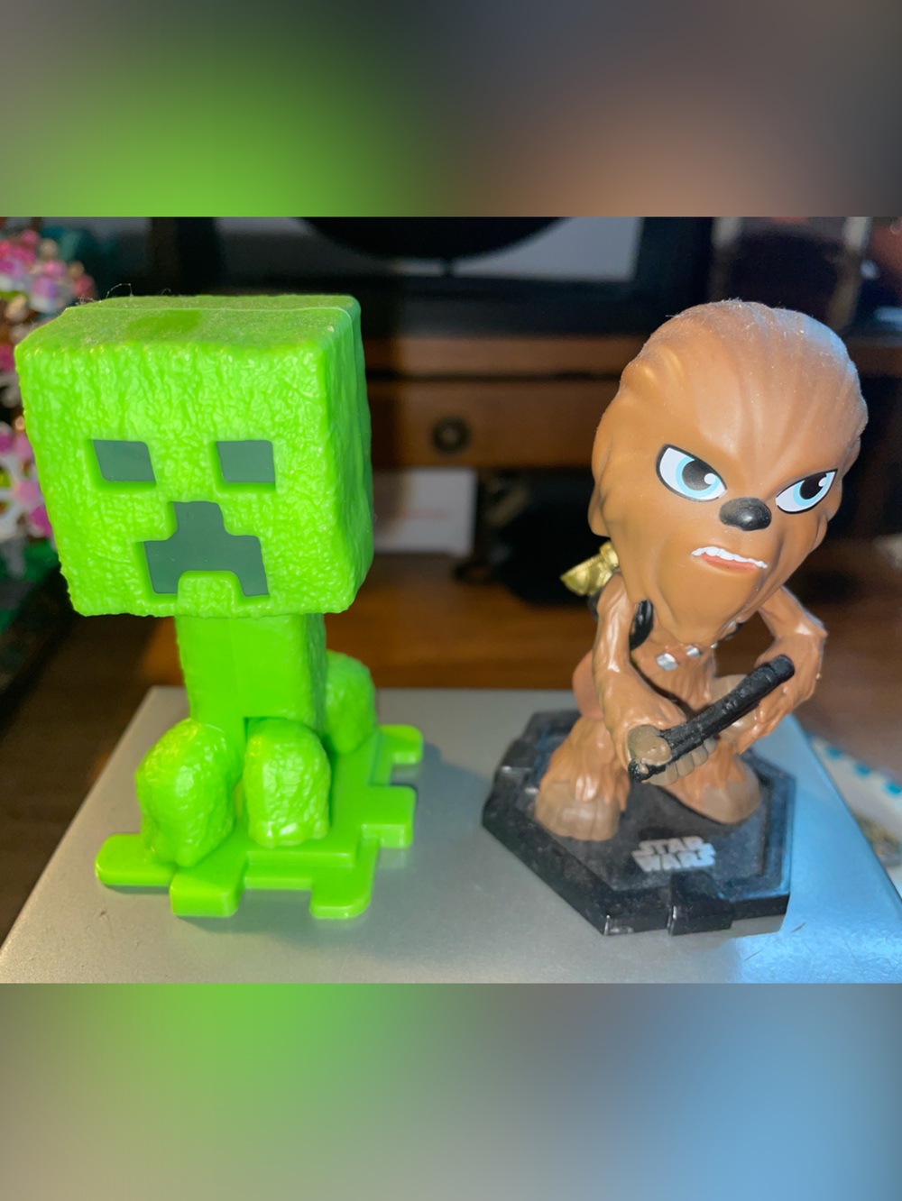 Funko Minecraft Creeper Green & Star Wars Chewbacca Brown Vinyl Figures